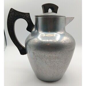 Vtg Aluminum Tea/Coffee Pot Diffuser Mid Century Kitchen Farmhouse Rustic Decor